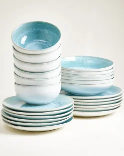 Motel a Miio Alcachofra Geschirr-Set 24-teilig grünblau
