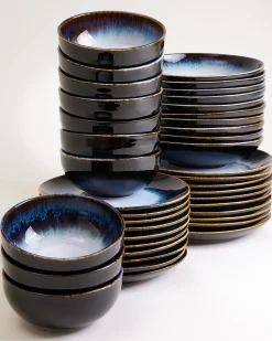 Motel a Miio Alcachofra Geschirr-Set 40-teilig schwarzblau Hot