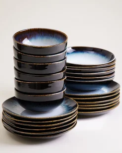 Motel a Miio Alcachofra Geschirr-Set 24-teilig schwarzblau Sale