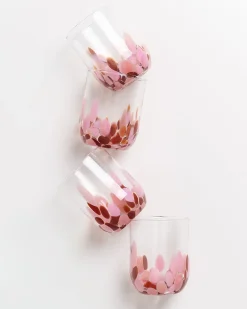 Motel a Miio Alegria Glas groß 4er-Set bernstein rosa Clearance