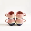 Motel a Miio Bica Espressotasse rosa sand dunkelblau 4er-Set Clearance