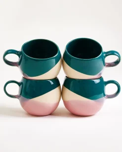 Motel a Miio Bica Tasse groß 4er-Set dunkelgrün sand rosa Hot
