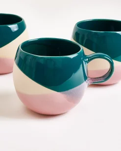 Motel a Miio Bica Tasse groß 6er-Set dunkelgrün sand rosa Sale