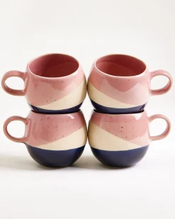 Motel a Miio Bica Tasse groß 4er-Set rosa sand dunkelblau Sale