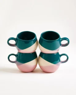 Motel a Miio Bica Tasse klein 4er-Set dunkelgrün sand rosa Clearance