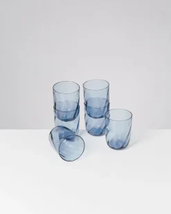Motel a Miio Calma Glas groß swirl 6er-Set blau Online