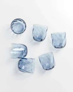 Motel a Miio Calma Glas klein swirl 6er-Set blau Clearance