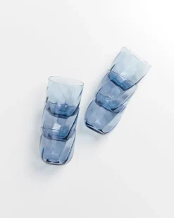 Motel a Miio Calma Glas klein swirl 6er-Set blau Clearance