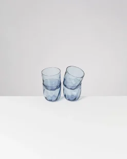 Motel a Miio Calma Glas klein swirl 4er-Set blau Sale