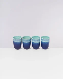 Motel a Miio Copa Alto Becher groß 4er-Set türkis dunkelblau