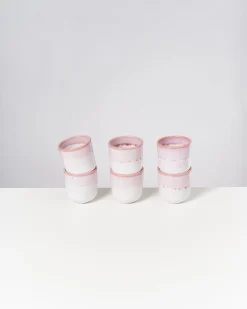 Motel a Miio Copa Alto Becher klein 6er-Set rosa weiß Outlet