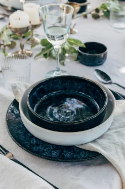 Motel a Miio Cordoama Geschirr-Set Mediterranean Vibes dunkelblau weiß 8-teilig