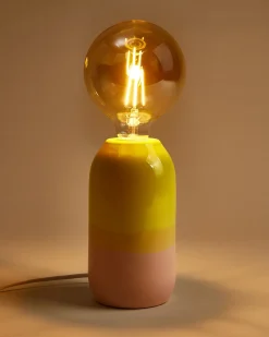 Motel a Miio Farol Keramiklampe gelb rosé New