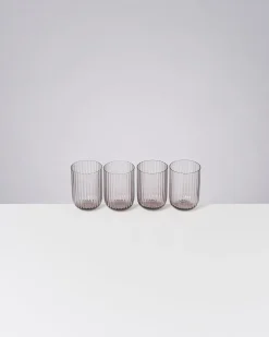Motel a Miio Joia Glas klein riffled 4er-Set grau Clearance