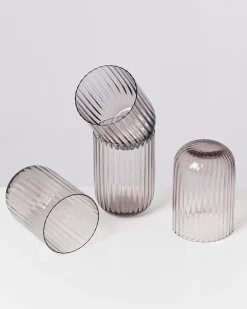 Motel a Miio Joia Glas klein riffled 4er-Set grau Clearance
