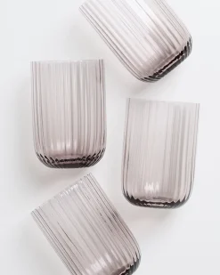 Motel a Miio Joia Glas klein riffled 4er-Set grau Clearance