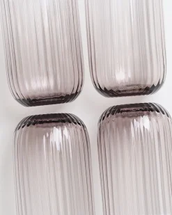 Motel a Miio Joia Glas klein riffled 4er-Set grau Clearance