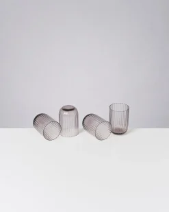 Motel a Miio Joia Glas klein riffled 4er-Set grau Clearance