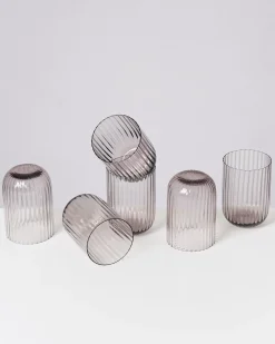 Motel a Miio Joia Glas klein riffled 6er-Set grau Outlet