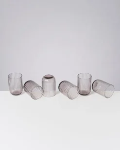 Motel a Miio Joia Glas klein riffled 6er-Set grau Outlet
