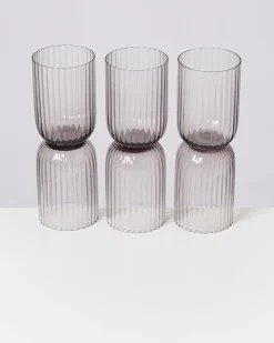 Motel a Miio Joia Glas klein riffled 6er-Set grau Outlet