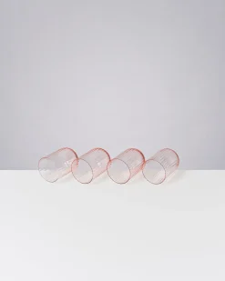 Motel a Miio Joia Glas klein riffled 4er-Set rosé