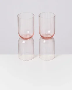 Motel a Miio Joia Glas klein riffled 4er-Set rosé