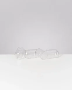 Motel a Miio Joia Glas klein riffled 4er-Set transparent Hot