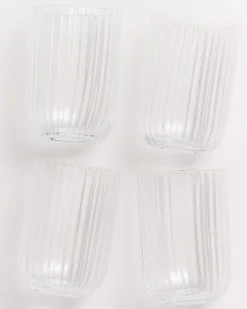 Motel a Miio Joia Glas klein riffled 4er-Set transparent Hot