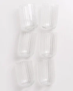 Motel a Miio Joia Glas klein riffled 6er-Set transparent Clearance