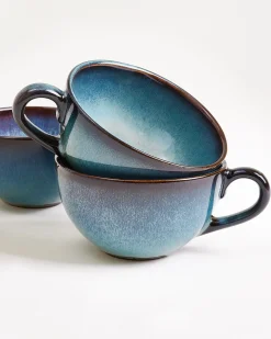 Motel a Miio Madeira Teetasse & Untertasse groß classic 4er-Set grünblau Discount