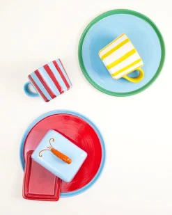 Motel a Miio MaM x Isis Maria Geschirr-Set Shrimp Stripe 5-teilig mix New