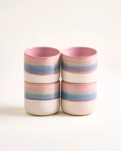 Motel a Miio Nódoa Becher groß 4er-Set dipped rosa blau New