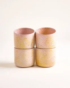 Motel a Miio Nódoa Becher groß 4er-Set gesprenkelt rosa Sale