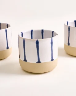 Motel a Miio Nódoa Becher groß 6er-Set gestreift weiß blau New