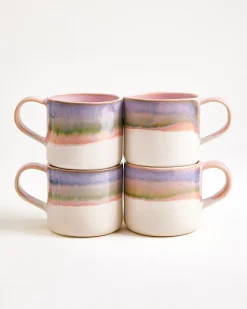 Motel a Miio Nódoa Tasse groß 4er-Set dipped rosa blau Discount