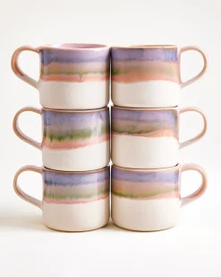Motel a Miio Nódoa Tasse groß 6er-Set dipped rosa blau