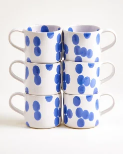 Motel a Miio Nódoa Tasse groß 6er-Set gepunktet blau New