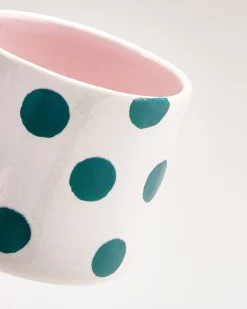 Motel a Miio Nódoa Tasse groß gepunktet rosa grün Clearance