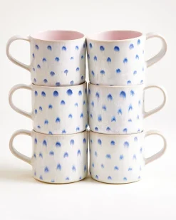 Motel a Miio Nódoa Tasse groß 6er-Set gepunktet rosa blau