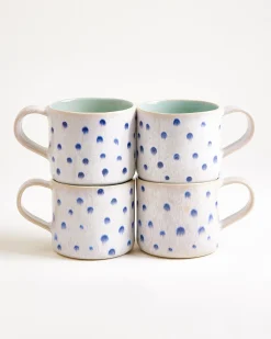 Motel a Miio Nódoa Tasse groß 4er-Set gepunktet mint blau Discount