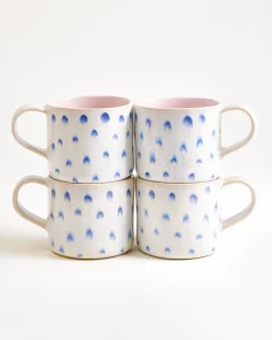 Motel a Miio Nódoa Tasse groß 4er-Set gepunktet rosa blau Clearance