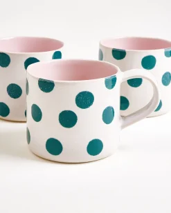 Motel a Miio Nódoa Tasse groß 4er-Set gepunktet rosa grün Clearance