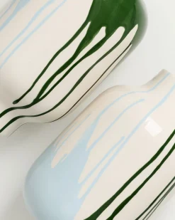 Motel a Miio Nuno Vase L drip dunkelgrün hellblau New