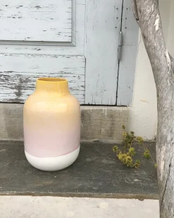 Motel a Miio Nuno Vase L gesprenkelt gelb rosa Clearance