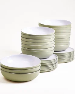 Motel a Miio Seda Geschirr-Set 40-teilig salbeigrün weiß New