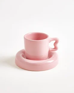 Motel a Miio Seia Espressotasse & Espressountertasse Herz rosa