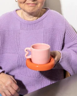Motel a Miio Seia Tasse & Untertasse Herz orange rosa Sale
