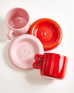 Motel a Miio Seia Tasse & Untertasse Herz rosa rot Clearance